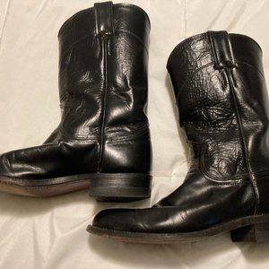 Justin Roper Boots- Black Leather - Women's Size 6B